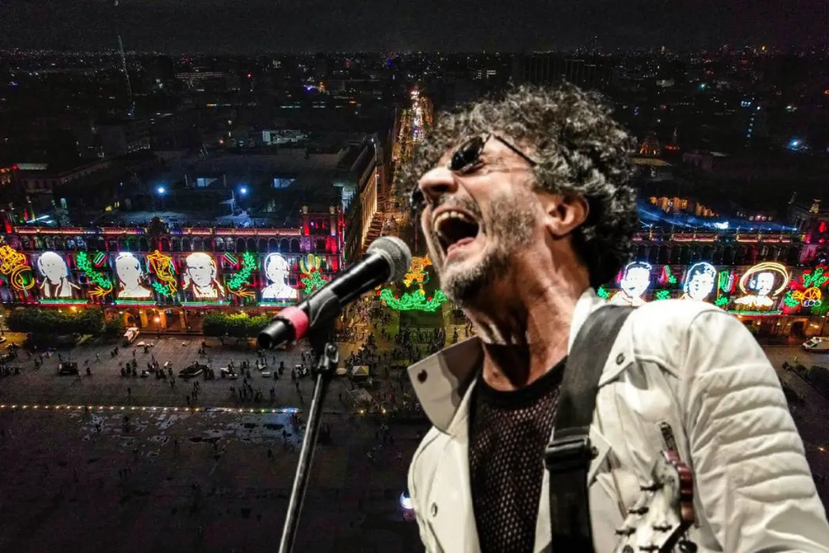 Fito en Páez en el Zócalo de CDMX.   Foto: Especial