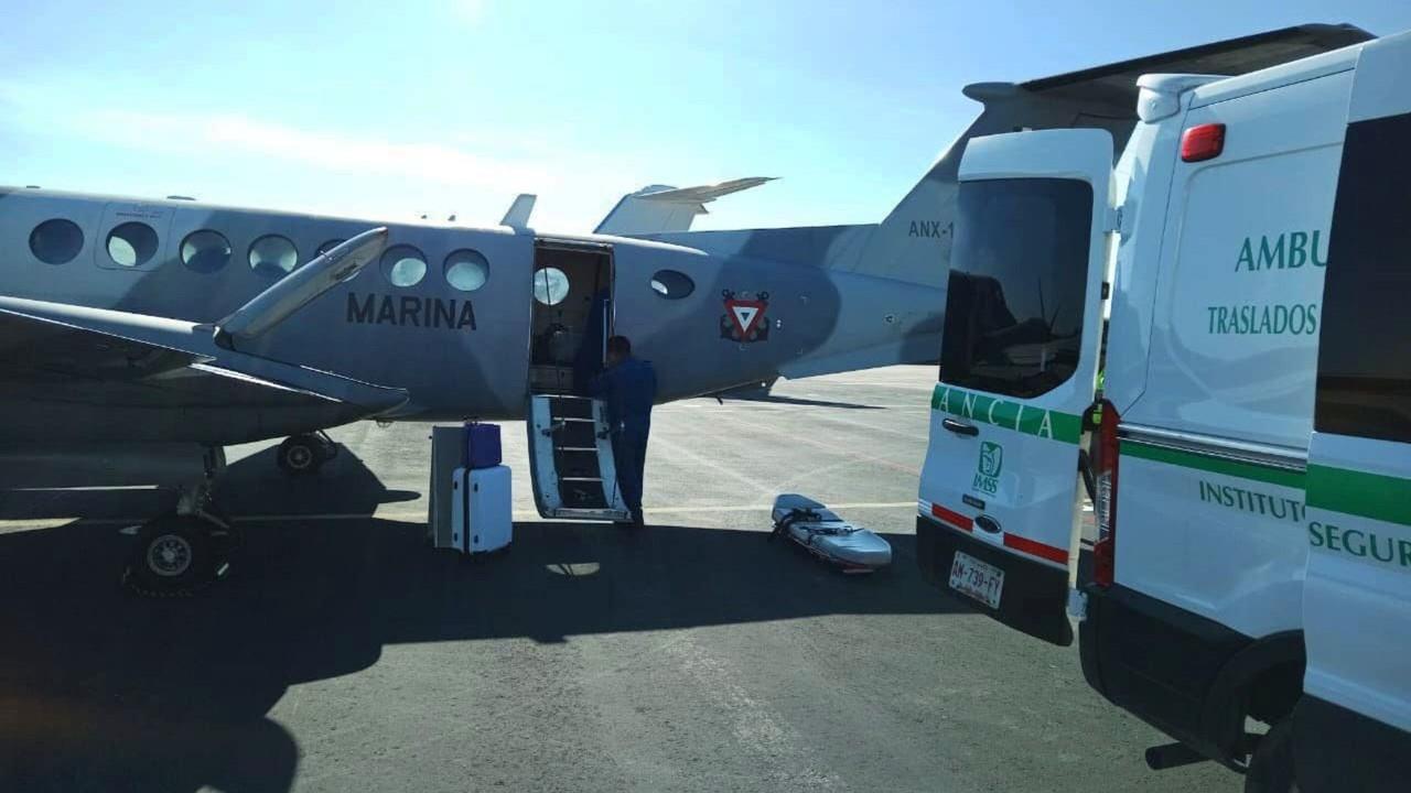 La bebé fue traslada en una unidad aérea bajo estrictos protocolos  Foto: Cortesía