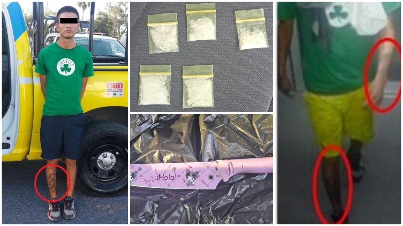 Hombre lo detienen con droga y lo acusan de 16 asaltos. Foto. Policía de Monterrey