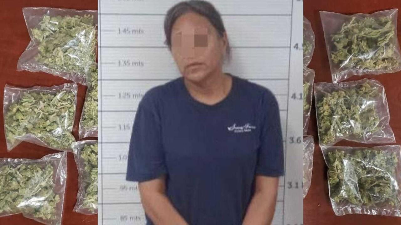 Una señora fue detenida en el municipio de Canatlán, después de encontrar marihuana entre sus pertenencias. Foto: Especial.