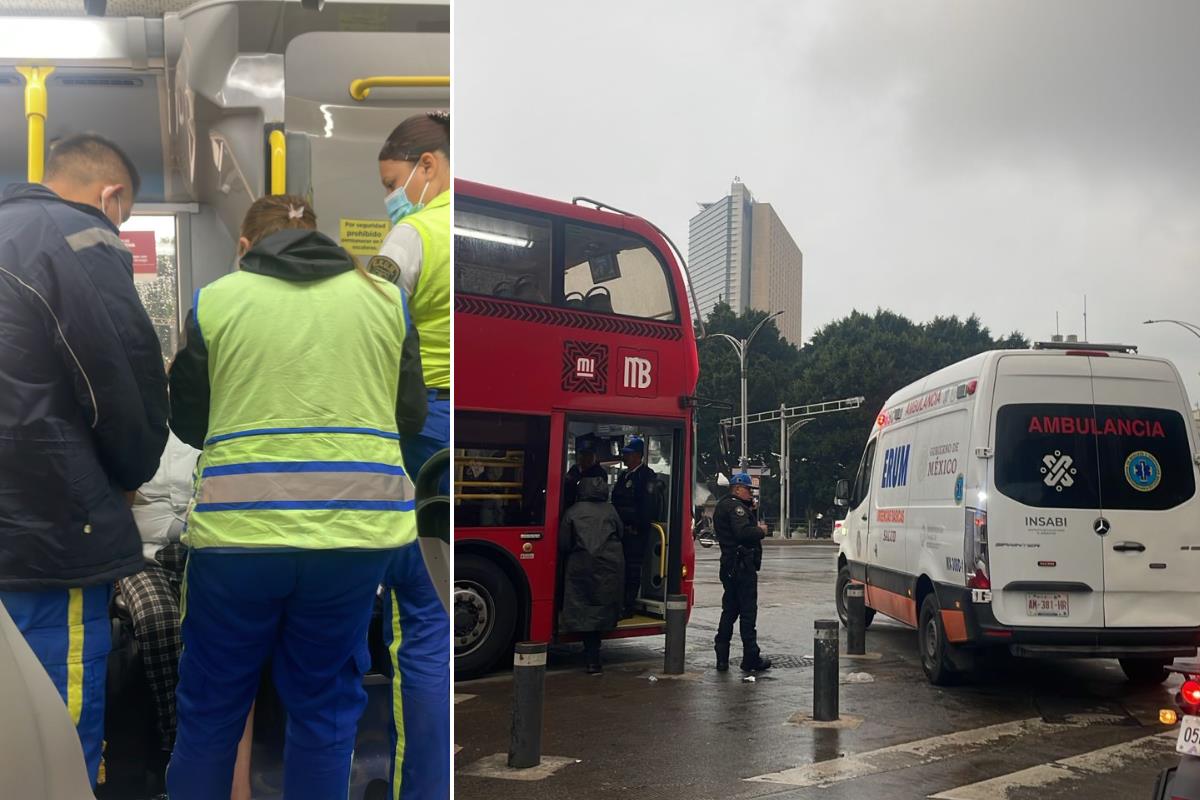 Pasajera de Metrobús se accidenta. Foto: Ramón Ramírez