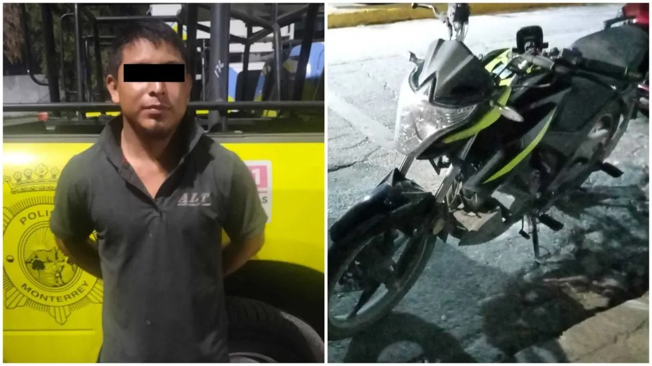 Un hombre fue detenido por amenazar a su exjefe de un taller mecánico. Foto. Policía de Monterrey