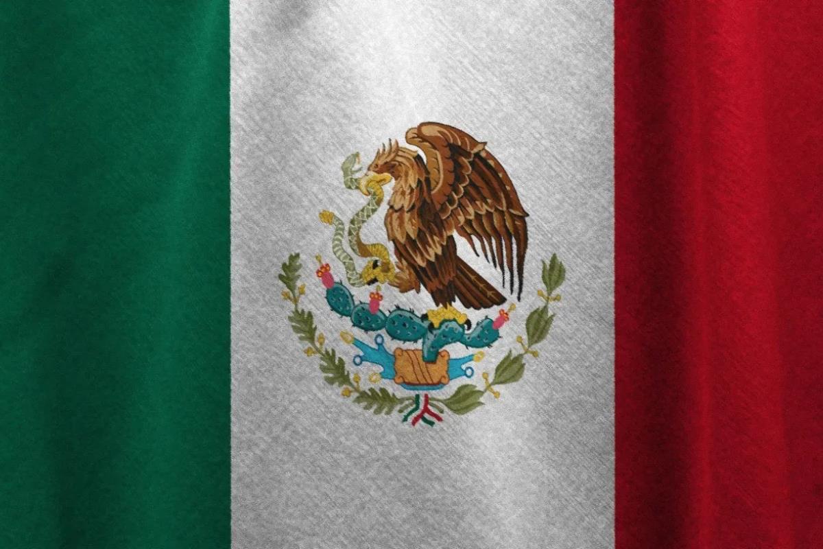 Bandera y escudo de México. Foto: Victoria Jiménez