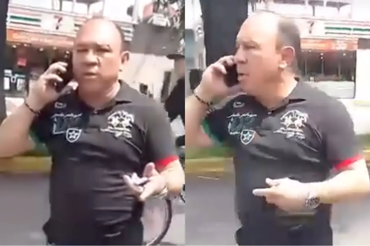 El presidente municipal Zinacantepec fue captado en un video durante una discusión. Imagen: Captura de pantalla