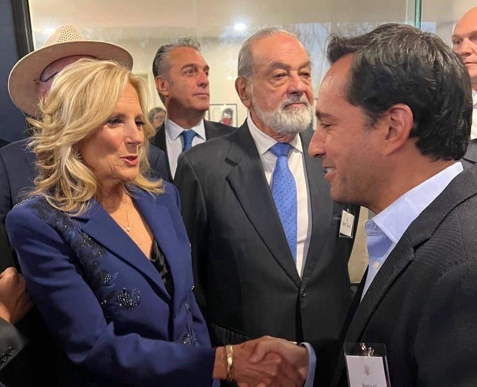 Mauricio Vila Dosal, se reunió con la primera dama de los Estados Unidos, Jill Biden. Foto: Redes sociales