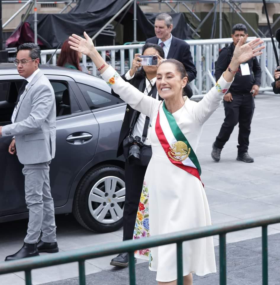 Claudia Sheinbaum arribó a Palacio Nacional, se espera que a las 16 horas pronuncie un mensaje. Foto: Redes sociales