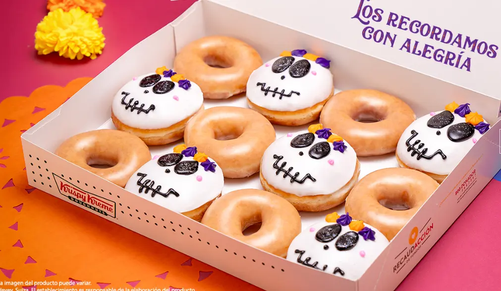 Krispy Kreme celebra el Día de Muertos 2024 con una dona especial.  Foto. Krispy Kreme