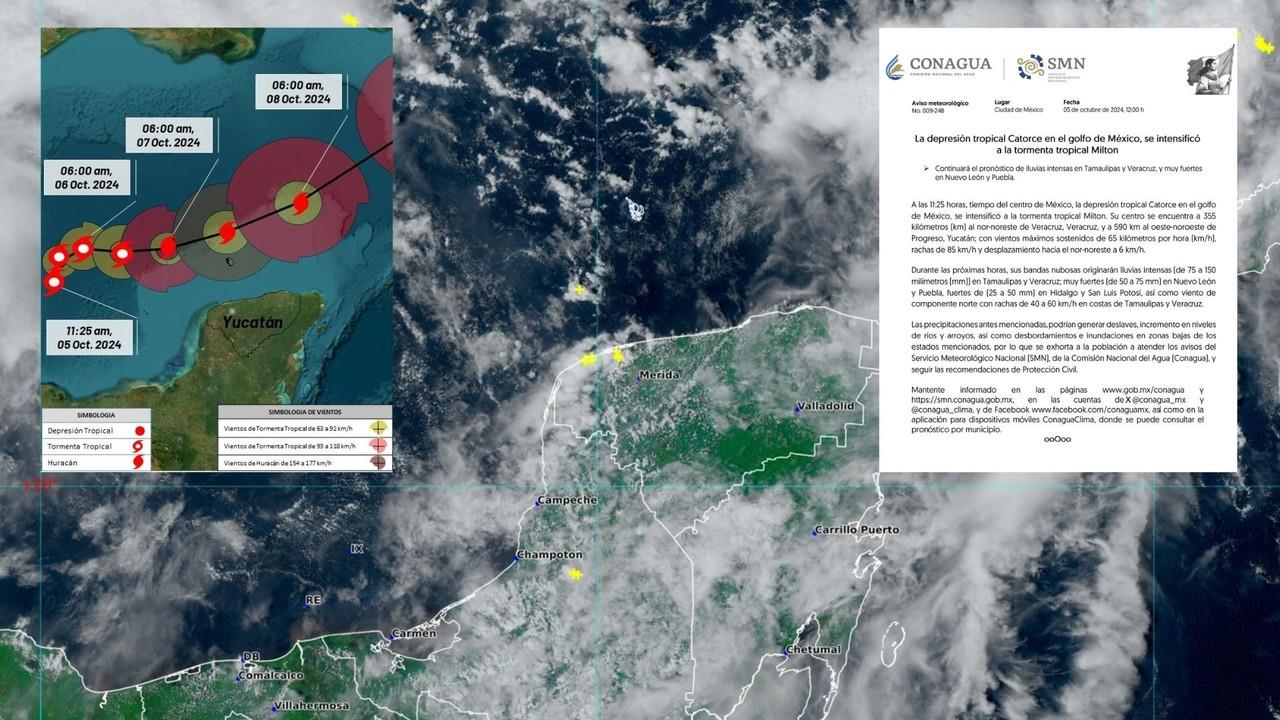 El fenómeno meteorológico se ha intensificado con rapidez Foto: Conagua/Gobierno de México