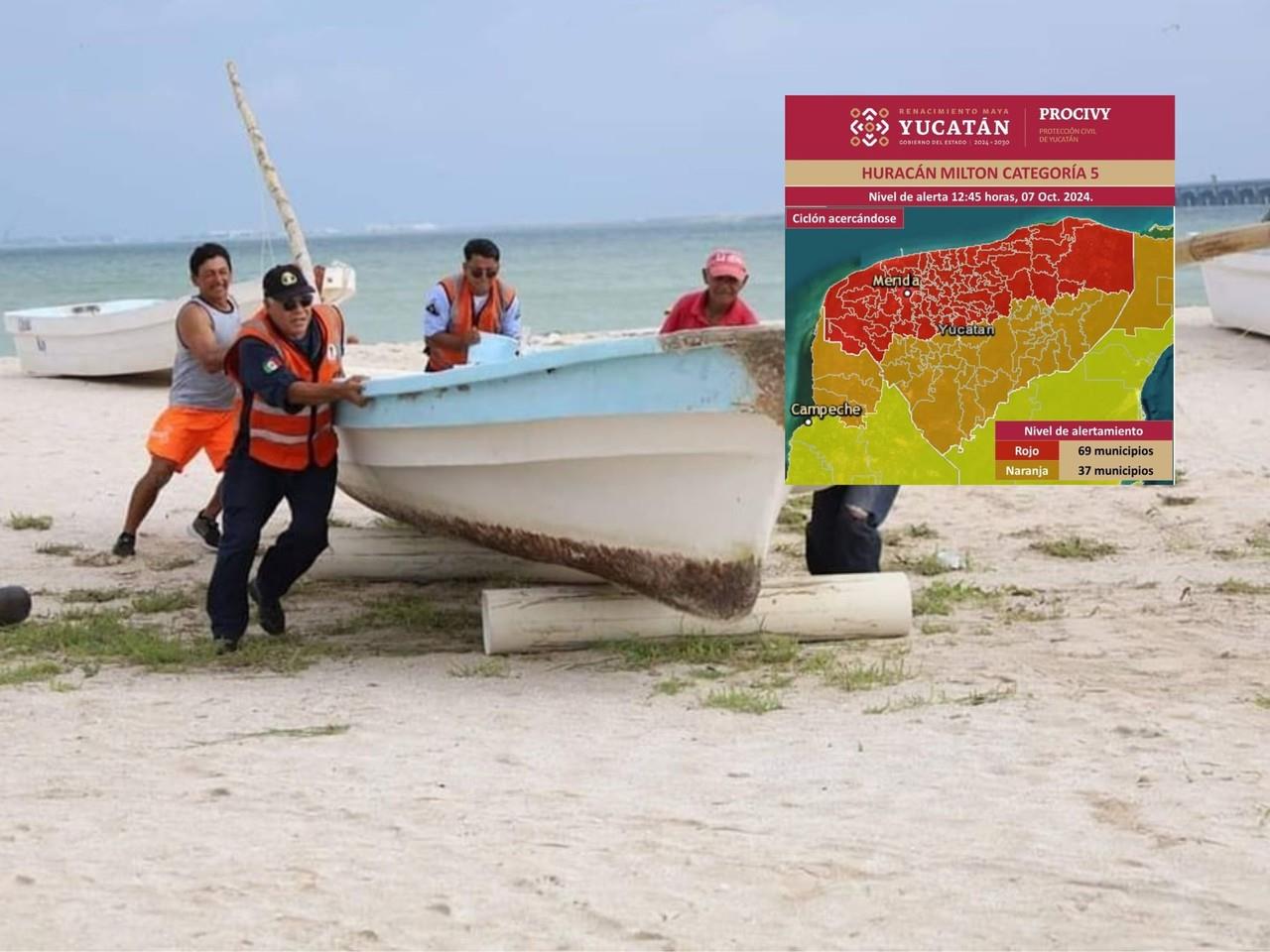 Municipios del norte de Yucatán, como Puerto Progreso, ya se preparan para la llegada del huracán “Milton”.- Foto ilustrativa