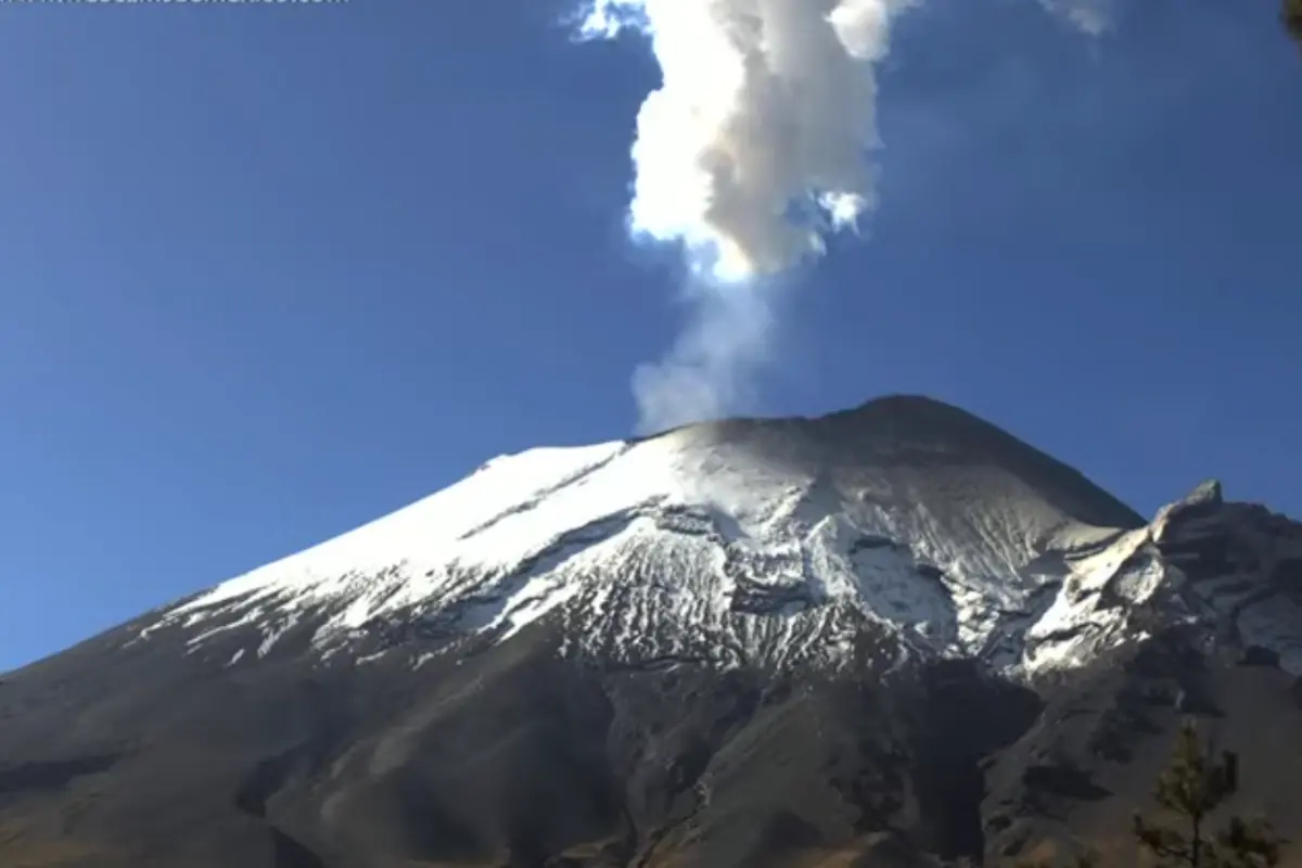 Actividad del volcán Popocatépetl. Foto: webcamsdemexico