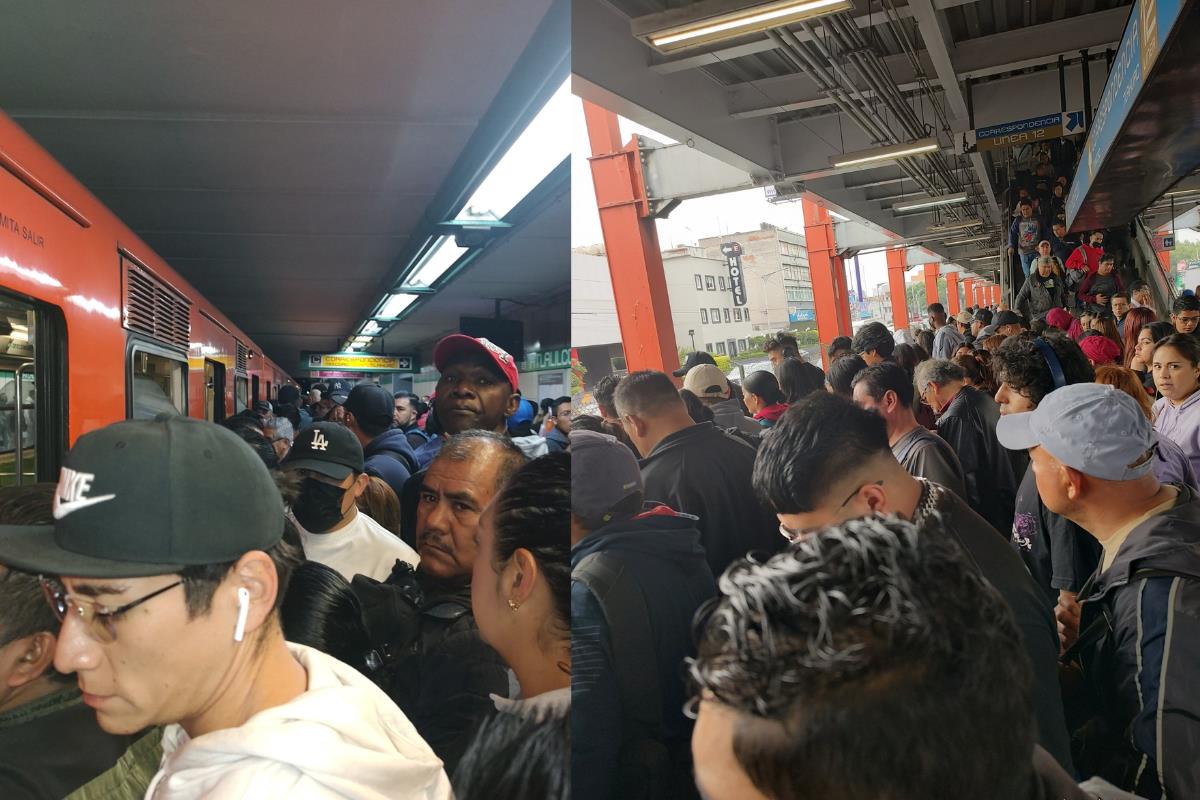 Demoras en el Metro CDMX. Foto: @diexxzzR