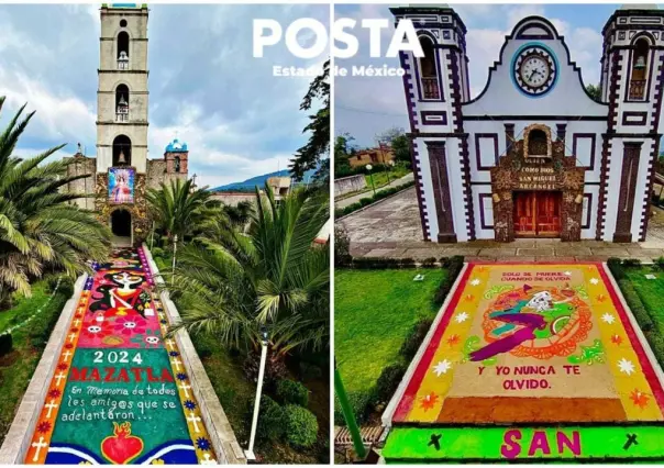 Dedican tapetes monumentales por Día de Muertos a víctimas de Jilotzingo