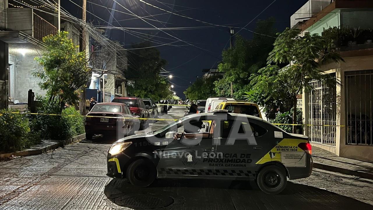 Patrulla de la policía de Santa Catarina en la zona donde ocurrió el ataque armado. Foto: POSTA MX.