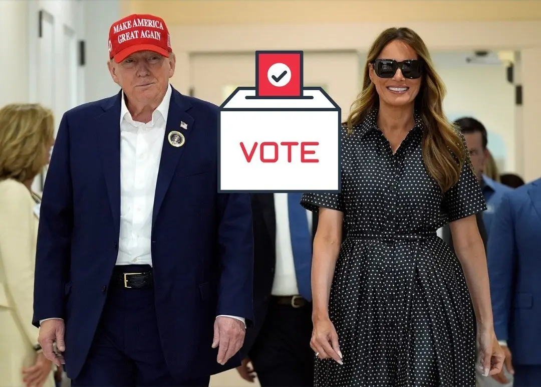 Tras emitir su voto, Trump declaró ante los medios su confianza en una victoria contundente. Foto: Canva - Vive USA.