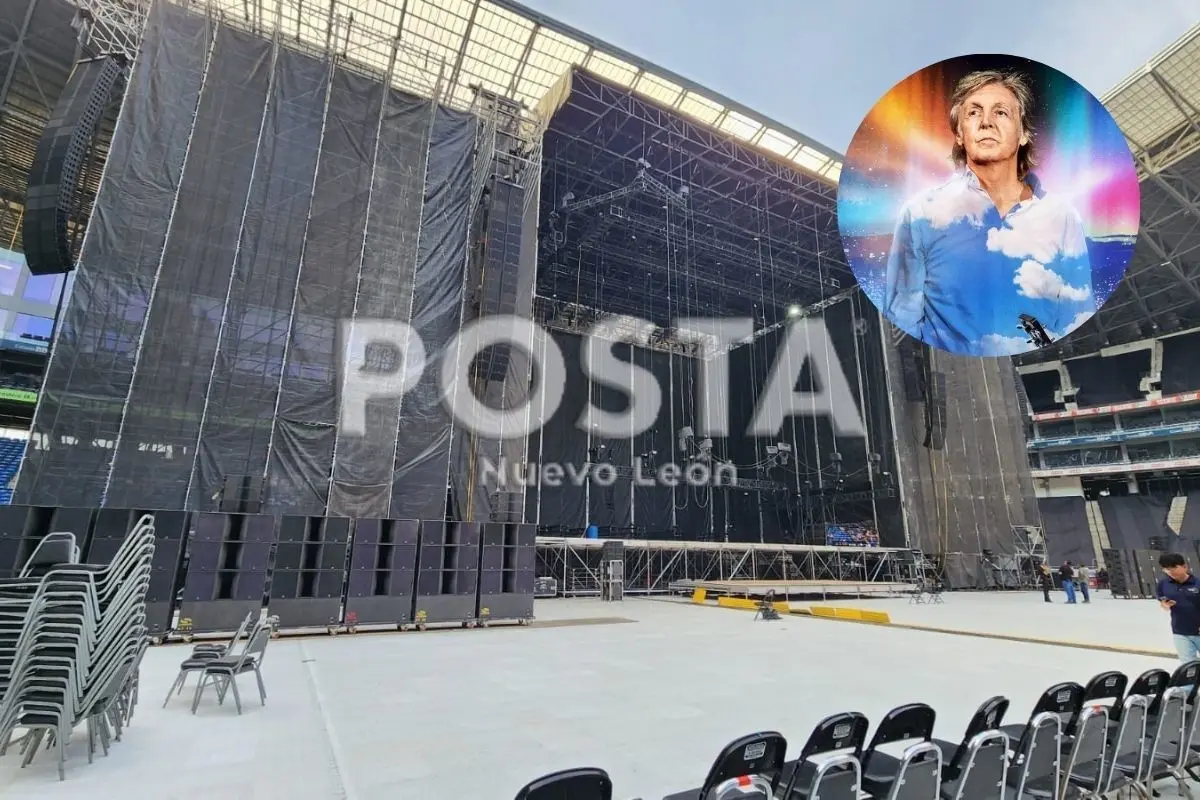 Casi listo el escenario que tendrá a Sir Paul McCartney en Monterrey. / FOTO: Fan Projet