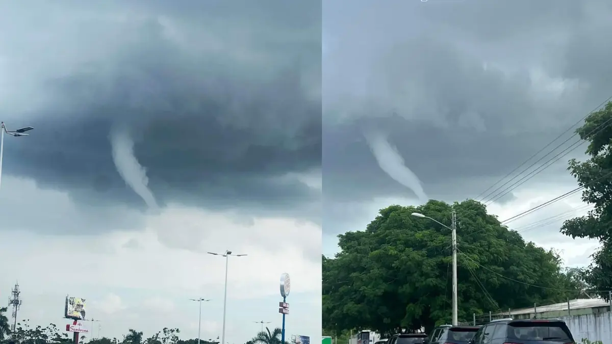 Este tipo de nube si tocan tierra pueden formar tornados Foto: Meteorología Yucatán/Omaro Cruz