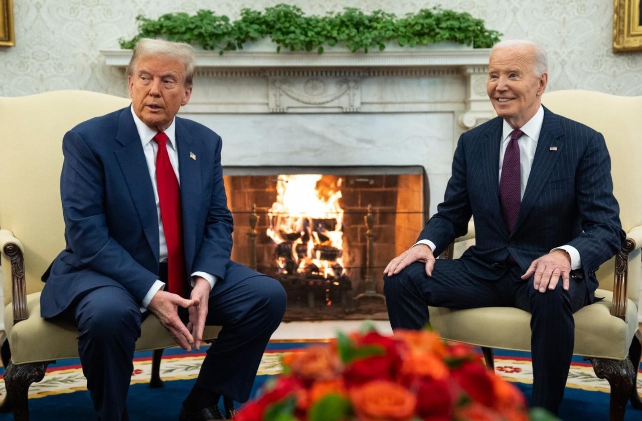 Encuentro entre Donald Trump y Joe Biden en la Casa Blanca. Foto: The White House