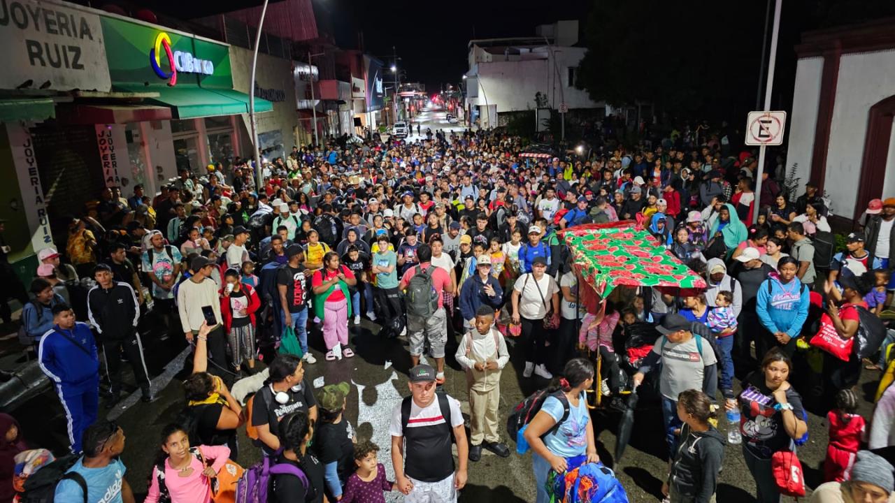 Caravana de migrantes abandona Chiapas. Créditos: Manuel Núñez / Diario del Sur.