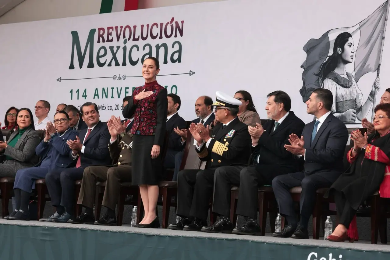 La Presidenta Claudia Sheinbaum celebró que a 114 años de la Revolución Mexicana “somos un país libre, soberano, independiente, solidario, generoso y democrático”.- Foto del Gobierno de México