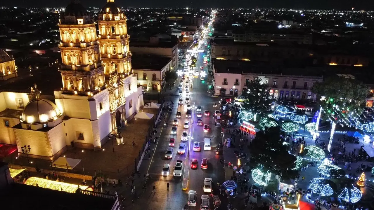 Alumbrado Navideño visto desde el aire. Foto: David Robles.