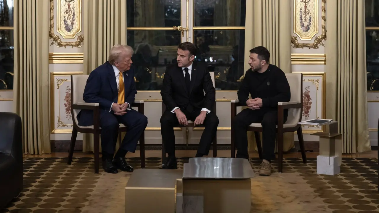 Presidentes Donald Trump, Emmanuel Macron y Volodímir Zelenski. Créditos: X @EmmanuelMacron.