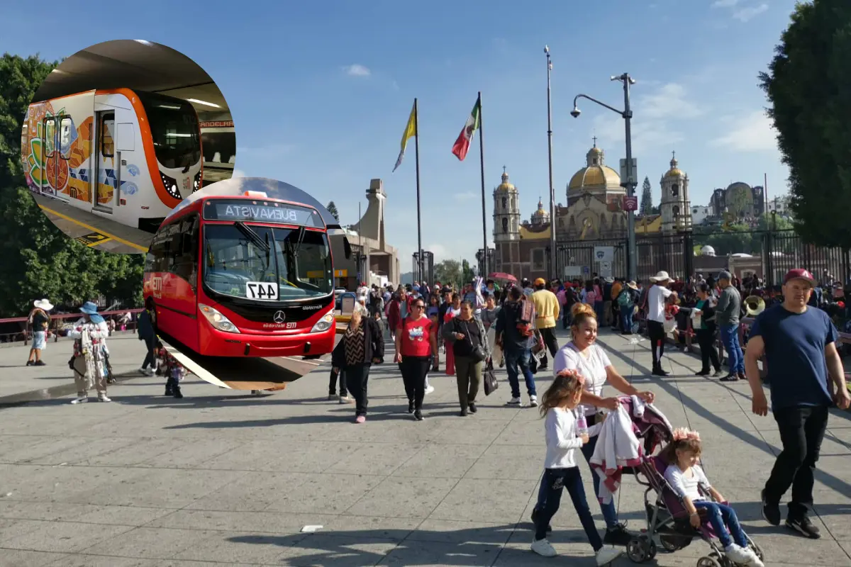 De fondo la Basílica de Guadalupe, el Metro y el Metrobús. Foto: @MrElDiablo8/Gobierno CDMX