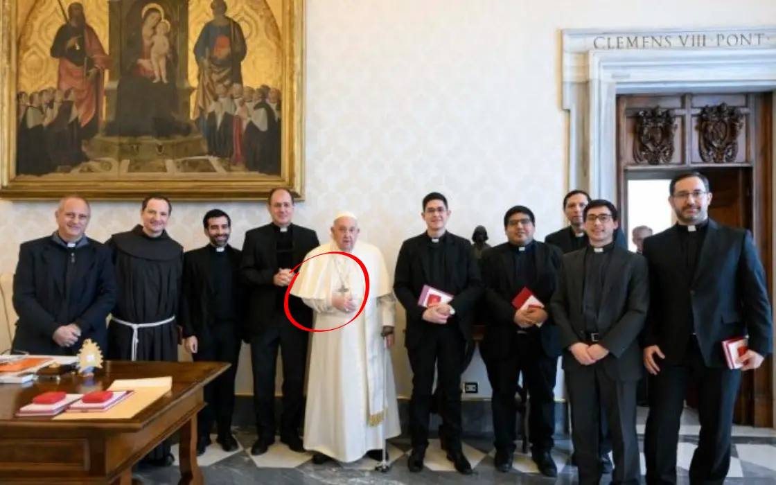 El Papa Francisco con el Colegio Sacerdotal Argentino de Roma, el jueves 16 de enero de 2025. Foto: Vaticano News