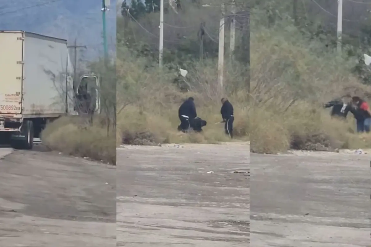 Policías golpeando a hombre. Foto: Captura de video POSTA MX