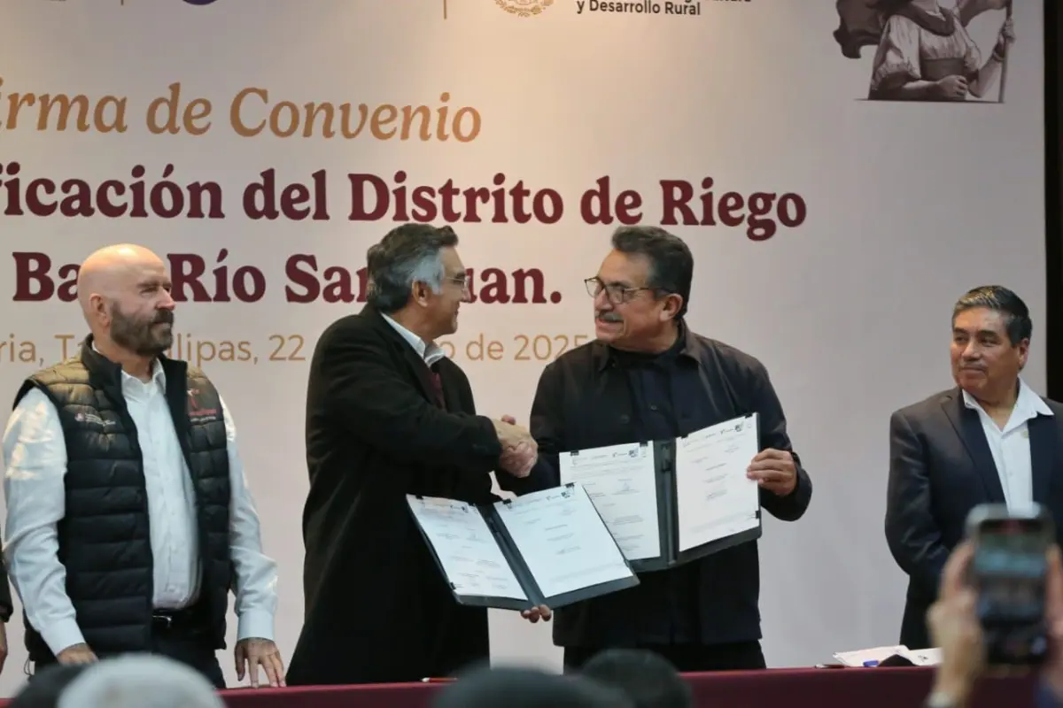 Tamaulipas firmara un convenio de colaboración con la Comisión Nacional del Agua. Foto: gobierno de Tamaulipas