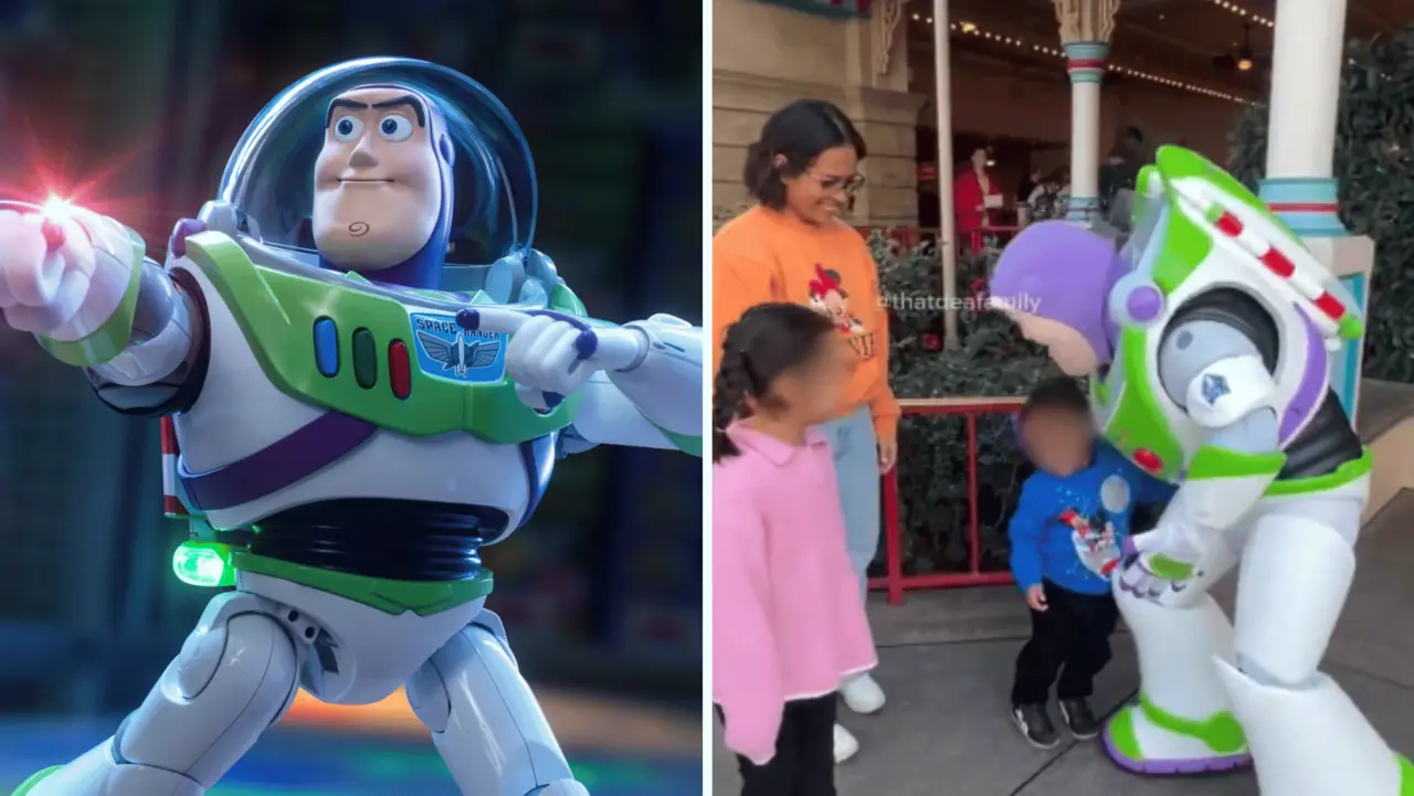 VIDEO | Buzz Lightyear se comunica con lengua de señas con niños. Foto: Disney | Captura de pantalla - @thatdeafamily