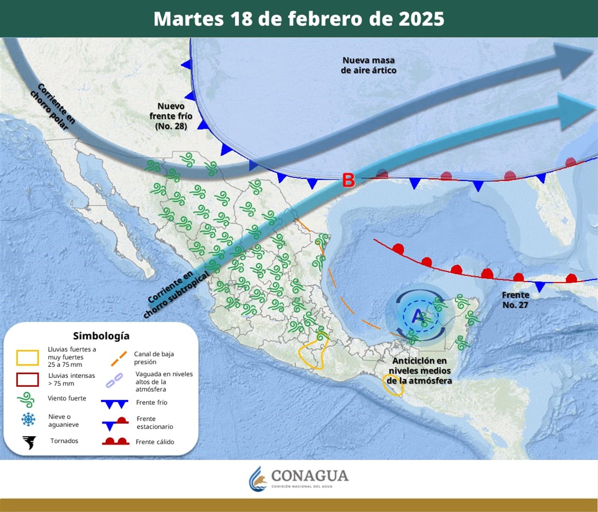 Ilustración de la llegada del Frente Frío 28 a Coahuila / Foto: Protección Civil 