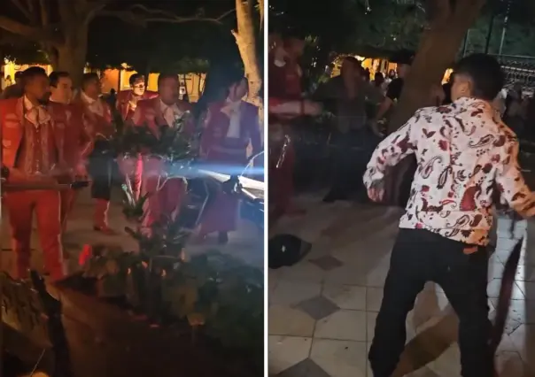 Mariachis y troqueros arman zafarrancho en Jardín Principal de Guanajuato