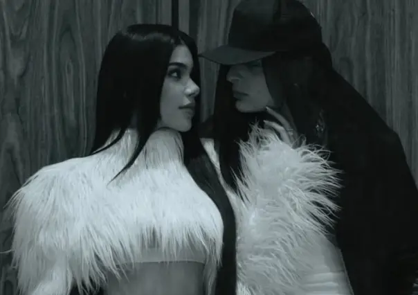 Peso Pluma y Kenia Os, captados apoyando a la Selección Mexicana en California