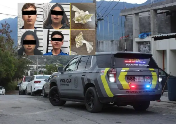 Detienen a 4 jóvenes por delitos contra la salud en Santiago