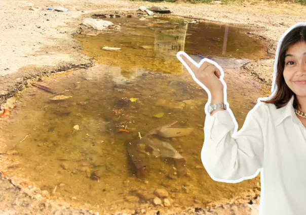 Vecinos de Ciudad Caucel reportan fuga de agua que afecta al fraccionamiento