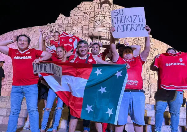 Así se vivió el festejo de los aficionados del Toluca en Yucatán