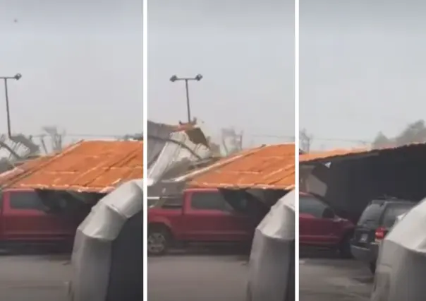 VIDEO I Viento arranca techo de centro comercial en Sabinas Hidalgo
