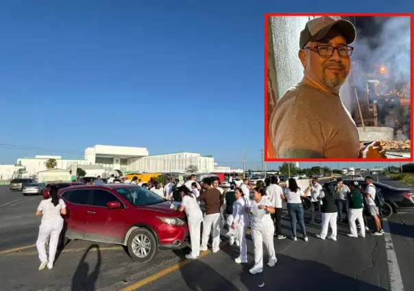 Empleados del IMSS en Reynosa cierran carretera para manifestarse por desaparición de enfermero