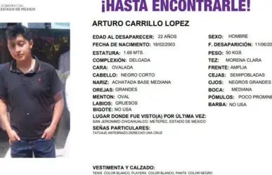 Joven del Edomex desaparece tras viajar hacia Guadalajara en busca de empleo