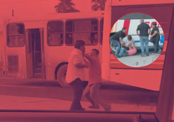 ¡Se van a los golpes! Choferes se pelean en avenida de Guadalupe I VIDEO