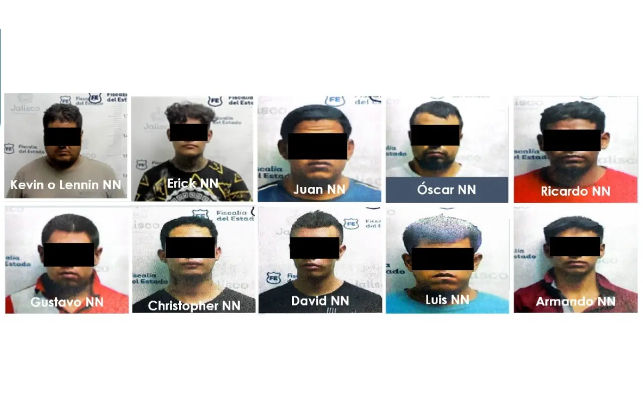 Los 10 hombres culpables por caso Rancho Izaguirre. Foto: Fiscalía del Estado de Jalisco