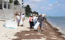 Limpian playas en Telchac Puerto y recolectan más de 200 kilos de basura Limpian playas en Telchac Puerto y recolectan más de 200 kilos de basura