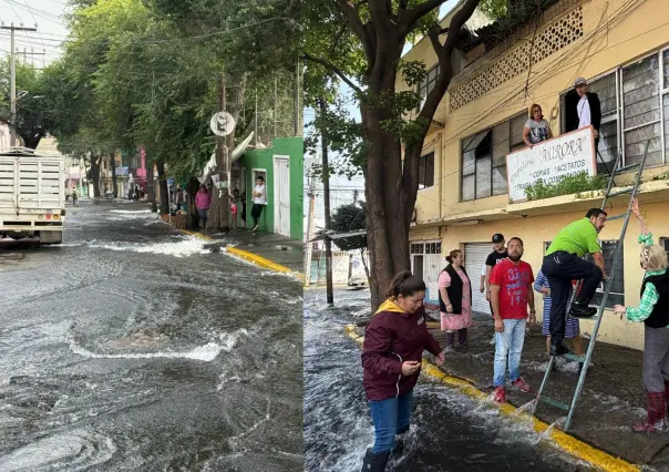 ¡Bajo el agua! Ruptura de tubería inunda casas en Ampliación Gabriel Hernández, en CDMX
