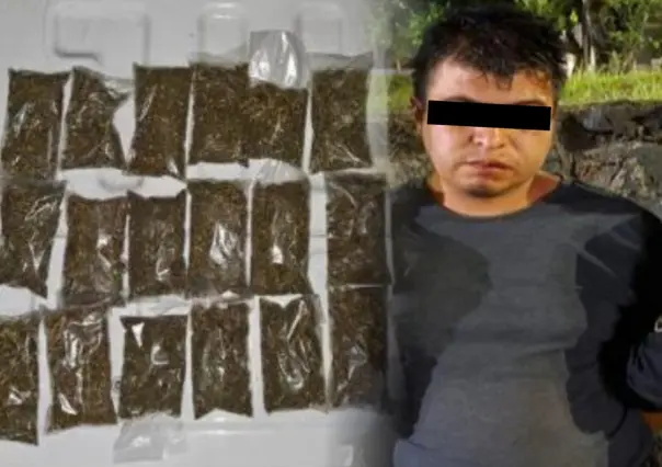 Cae presunto estafador y agresor armado en Álvaro Obregón; tenía 30 dosis de marihuana