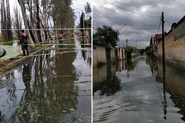 Lluvias en CDMX provocan desbordamiento de canal e inundan calles en Tláhuac