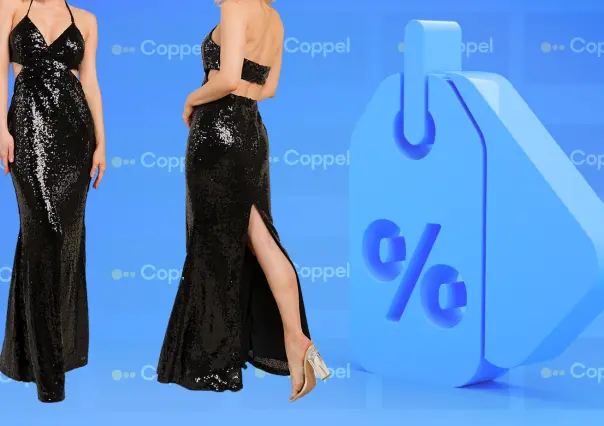 Coppel tiene este vestido negro Minuet de noche con 29% de descuento