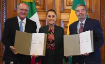 Claudia Sheinbaum recibe a Geraldo Alckim, vicepresidente de Brasil, en Palacio Nacional