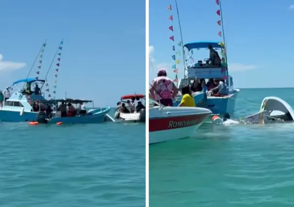 Lancha que viajaba desde Isla Mujeres se hunde tras misa en Contoy