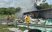 Tragedia en Altamira: chofer muere calcinado tras volcar en su tráiler Tragedia en Altamira: chofer muere calcinado tras volcar en su tráiler