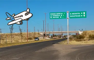 ¿Cuál es la vía más rápida para llegar al Aeropuerto de Durango si estás en el sur de la ciudad?